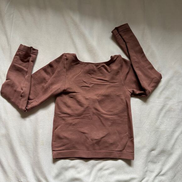 Victorias Secret Ribbed Sexy Bra Long Sleeve Winter Top Pink Medium - Picture 2 of 3